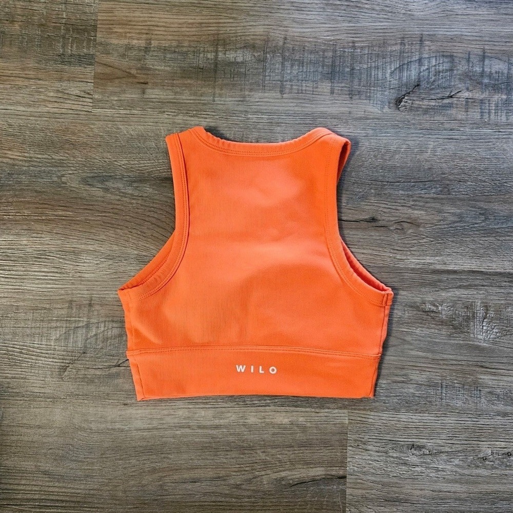 Wilo The Label Orange Ribbed Cropped Tank - Picture 5 of 7